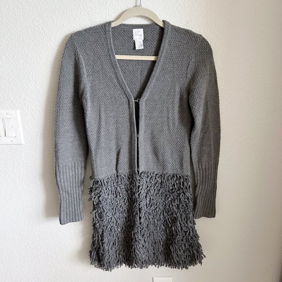Vintage Gray Fuzzy Sweater Coat by Twg (Size S) - Picture 5 of 7